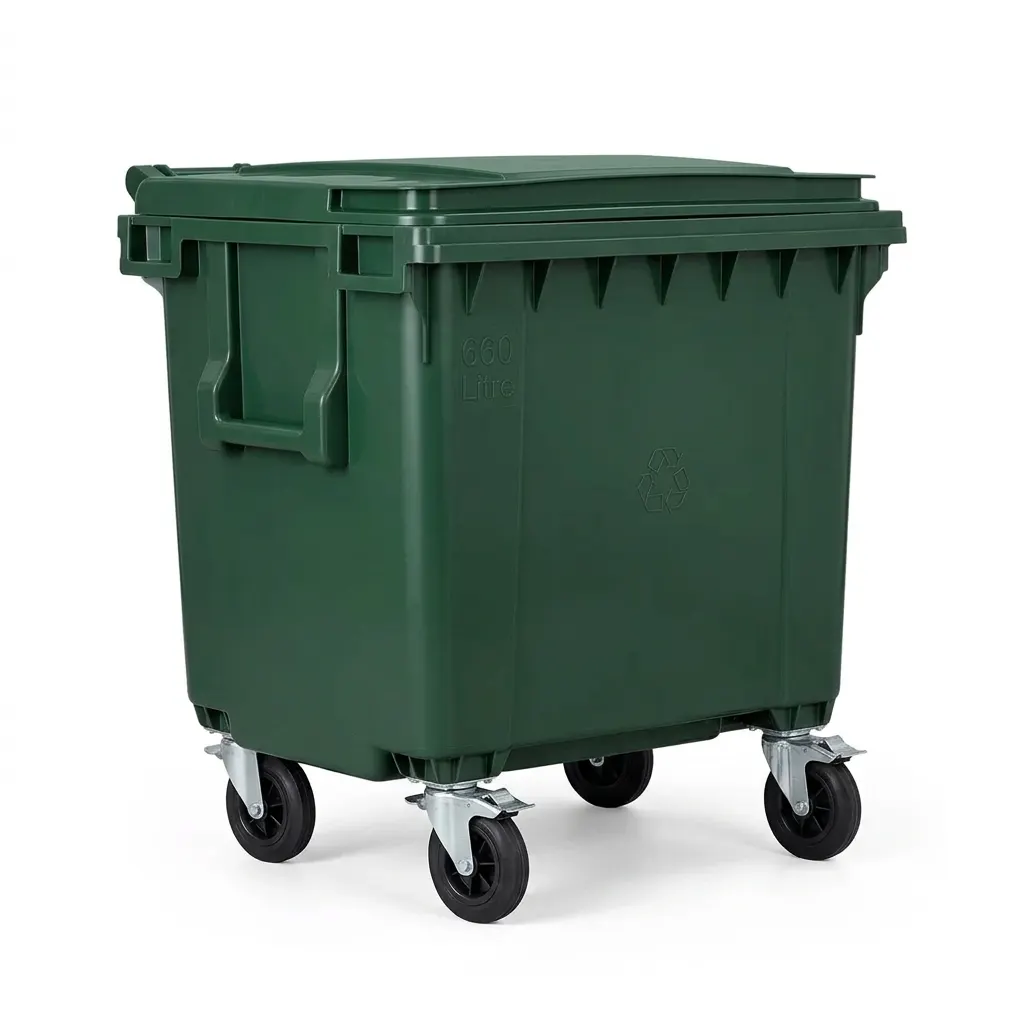Recycle Fiil 660L Four-Wheel Flat-Lid Waste Bin